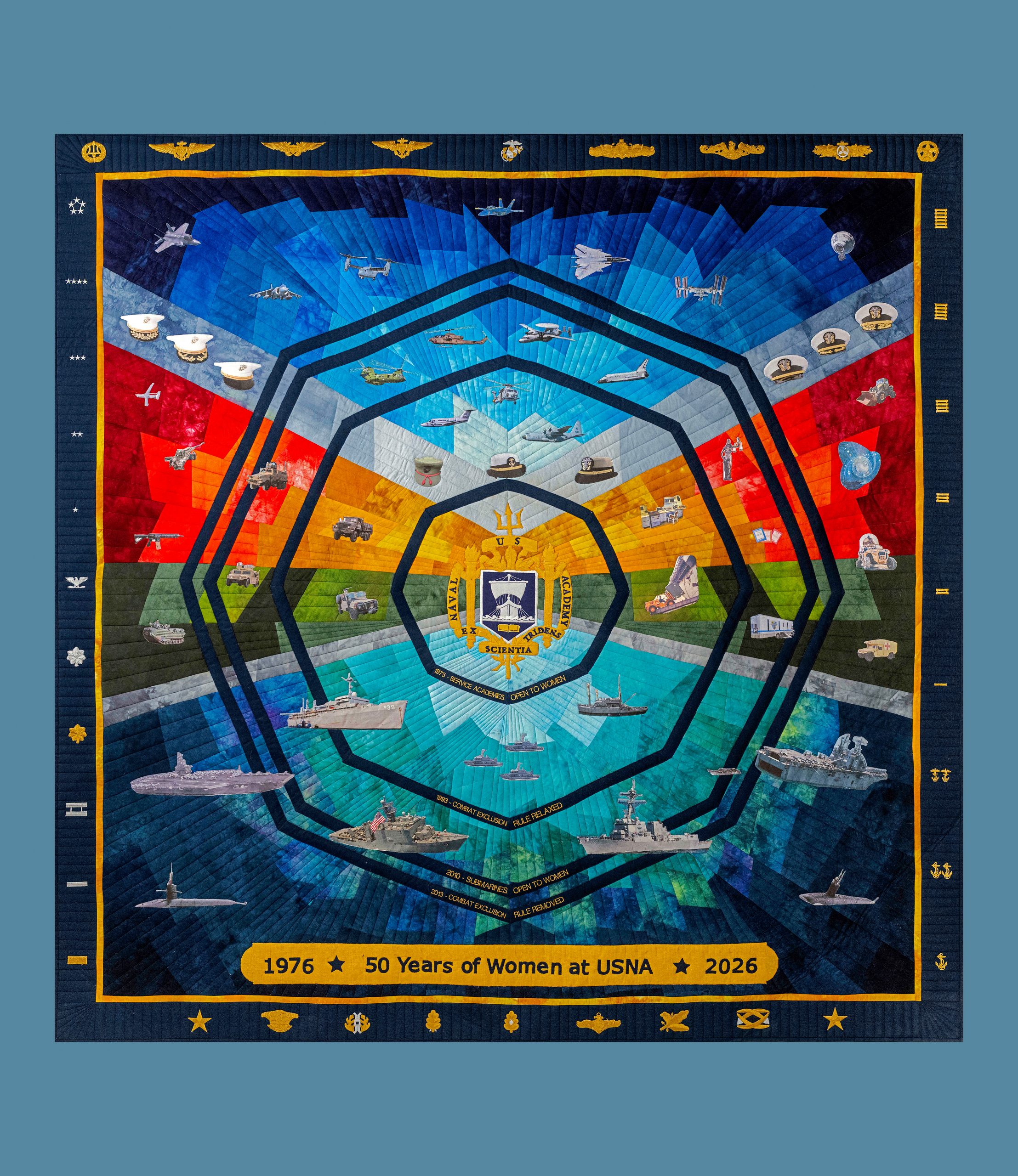 USNA Women 50 year quilt replica - Queen Size